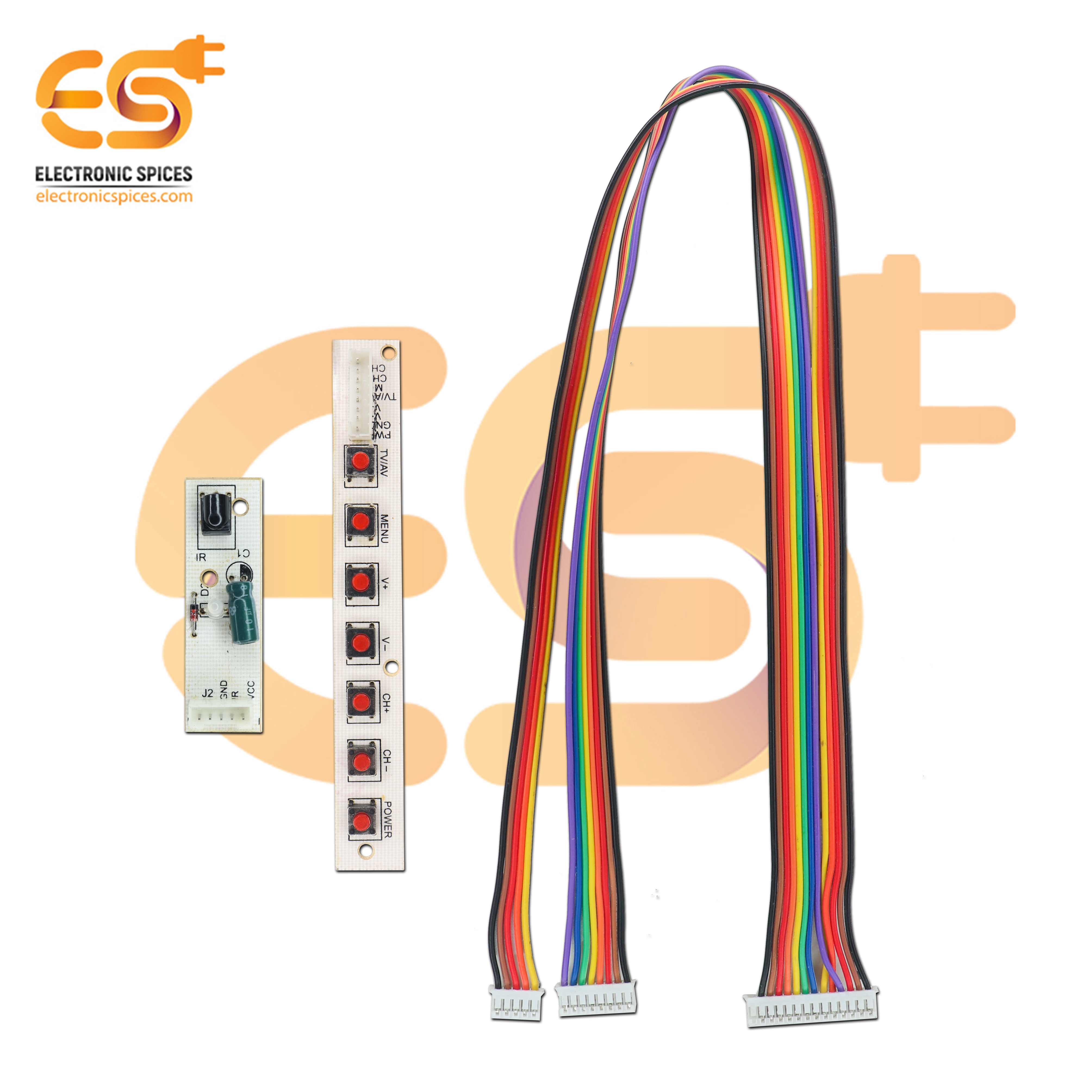 Universal LED TV Tactile Switch Board, IR Set with Female JST Wire