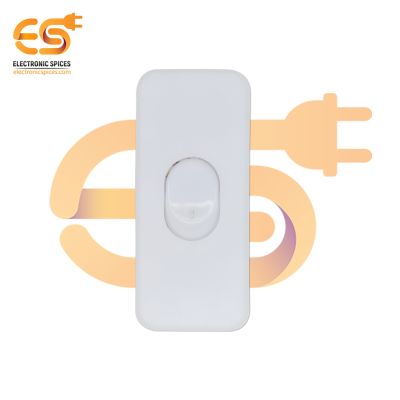 White SPST Halfway Rocker button Inline switch Pack of 5