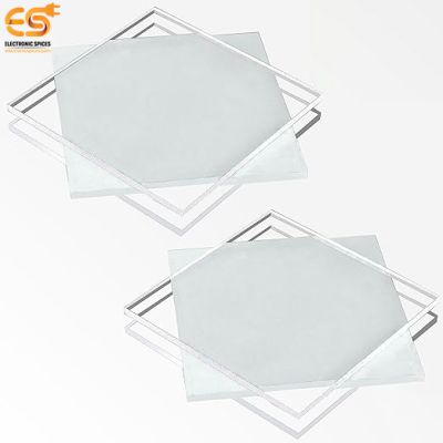 2mm Square Shape Transparent Clear Acrylic Sheet (18 x 18inch)