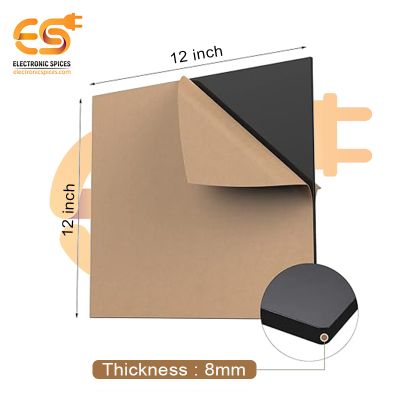 8mm Square Shape Black Color Acrylic Sheet (12 x 12inch)