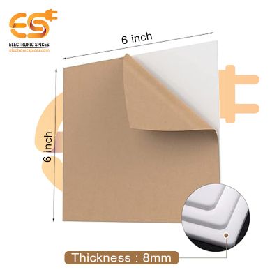 8mm Square Shape White Color Acrylic Sheet (6 x 6inch)