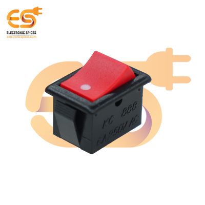 6A 250V AC Red Color 2 Pin SPST Glass Epoxy PCB Back Type Rocker Switch Pack of 5