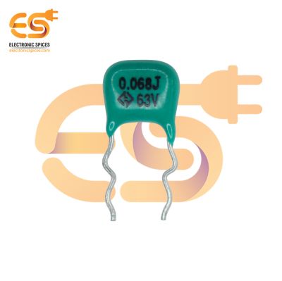 0.068μF 63V Polyester Film Capacitor Pack of 5