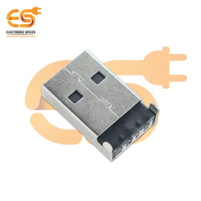 USB 2.0 A-Type Male Plug 4 Pin Right Angle Socket for SMD, SMT Connector
