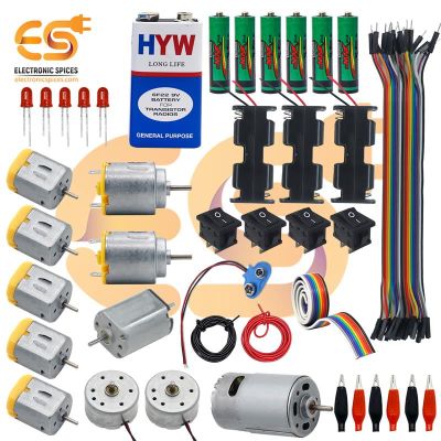 Combo of Small DC Motors | Cylindrical | Double Shaft for DIY & Educational Kits