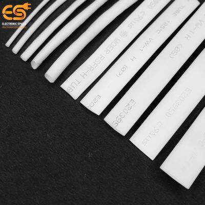 Combo of White Heat Shrink Tubes | 1mm to 10mm | for Wire Insulation (1 mtr each)