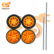 30mm x 11mm Hard Plastic Build Rubber Cover Orange Color RC Toys Cars Wheels with 2mm Round Rod Axles