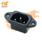 C14  Adapter Power Connector Socket Screw Mount 3 Pins Inlet Power Plug Socket Pack of 1