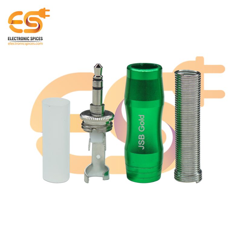 3.5mm TRS 3-Pole Metal Audio Jack Connector with Spring | Pack of 1