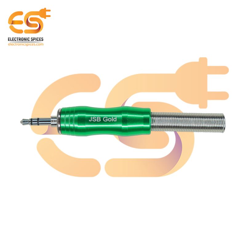 3.5mm TRS 3-Pole Metal Audio Jack Connector with Spring | Pack of 1