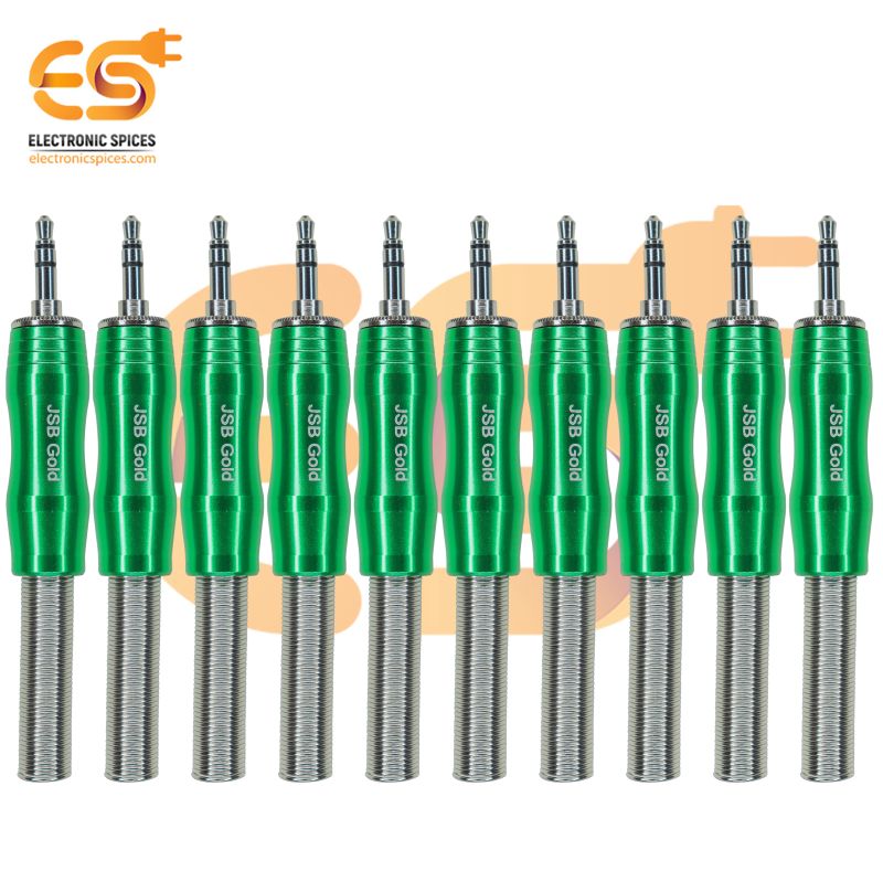 3.5mm TRS 3-Pole Metal Audio Jack Connector with Spring (Pack of 10 ...