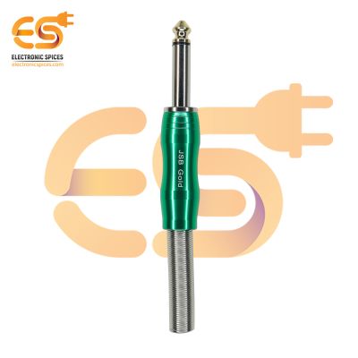 6.35mm TRS Metal 1/4 Inch Audio Plug Male Connector with Spring Pack of 1